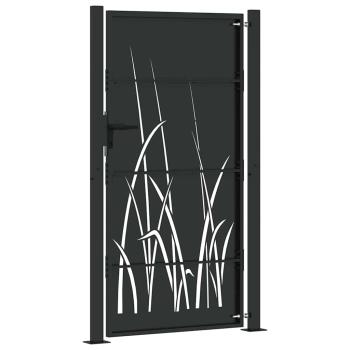 Gartentor Schwarz 105 x 175 cm Pulverbeschichteter Stahl