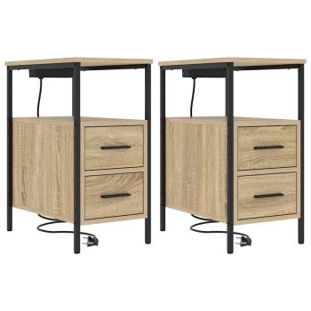 Nachttische 2 pcs Sonoma Eiche 30 x 48 x 61 cm Holzwerkstoff