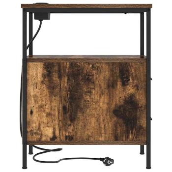 Nachttische 2 pcs Räuchereiche 30 x 48 x 61 cm Holzwerkstoff