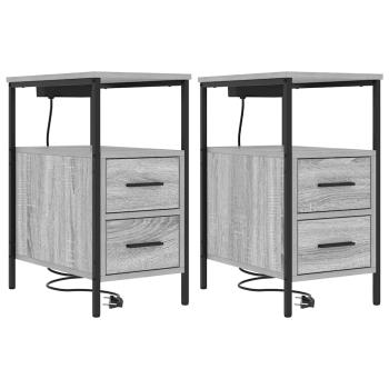 Nachttische 2 pcs Grau Sonoma 30 x 48 x 61 cm Holzwerkstoff