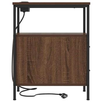 ARDEBO.de - Nachttisch Braune Eiche 30 x 48 x 61 cm Holzwerkstoff
