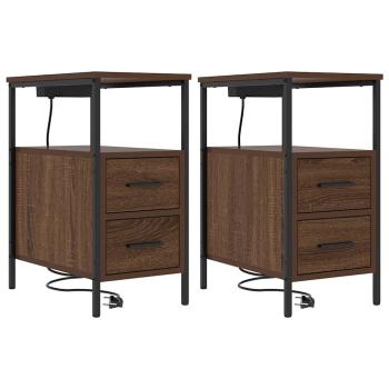 Nachttische 2 pcs Braune Eiche 30 x 48 x 61 cm Holzwerkstoff