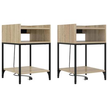 Nachttische 2 pcs Sonoma Eiche 40 x 40 x 61 cm Holzwerkstoff