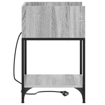 ARDEBO.de - Nachttisch mit Regal Grau Sonoma 40 x 40 x 61 cm Holzwerkstoff