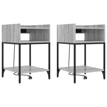 Nachttische 2 pcs Grau Sonoma 40 x 40 x 61 cm Holzwerkstoff