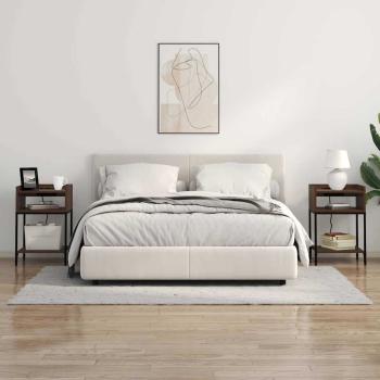 Nachttisch mit Regal Braune Eiche 40 x 40 x 61 cm Holzwerkstoff