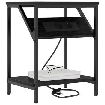 Nachttisch Schwarze Eiche 38 x 30 x 48 cm Holzwerkstoff