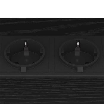 ARDEBO.de - Nachttische 2 pcs Schwarze Eiche 38 x 30 x 48 cm Holzwerkstoff