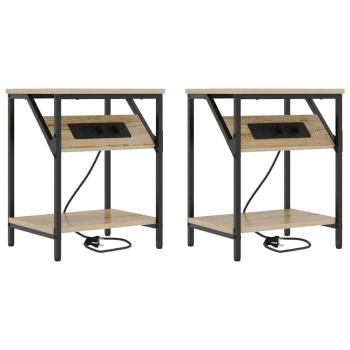 Nachttische 2 pcs Sonoma Eiche 38 x 30 x 48 cm Holzwerkstoff