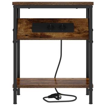 Nachttische 2 pcs Räuchereiche 38 x 30 x 48 cm Holzwerkstoff