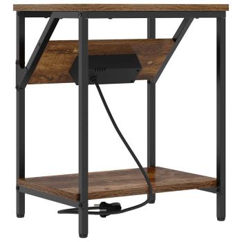 Nachttische 2 pcs Räuchereiche 38 x 30 x 48 cm Holzwerkstoff