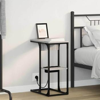 ARDEBO.de - Nachttisch Grau sonoma 41,5 x 26 x 60,5 cm Holzwerkstoff