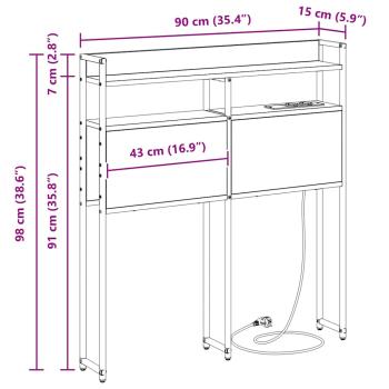 Aufbewahrungskopfteil Räuchereiche Holzwerkstoff