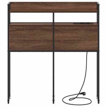 Stauraum-Kopfteil Braun Eiche 90 cm Holzwerkstoff