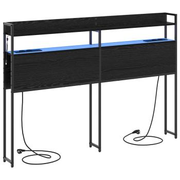 Stauraum-Kopfteil Schwarz Eiche 120 cm Holzwerkstoff