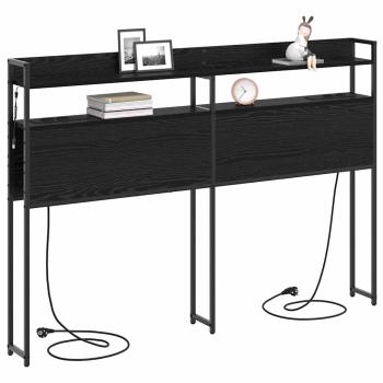 Stauraum-Kopfteil Schwarz Eiche 120 cm Holzwerkstoff