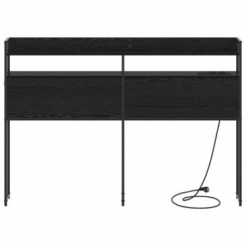 Stauraum-Kopfteil Schwarz Eiche 120 cm Holzwerkstoff