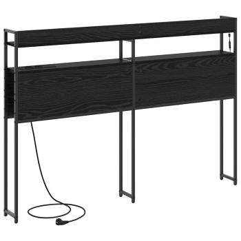 Stauraum-Kopfteil Schwarz Eiche 120 cm Holzwerkstoff