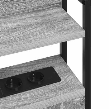 Stauraum-Kopfteil Grau sonoma 120 cm Holzwerkstoff