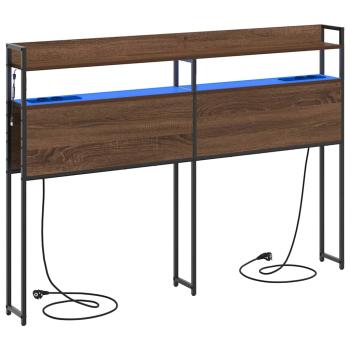 Stauraum-Kopfteil Braun Eiche 120 cm Holzwerkstoff