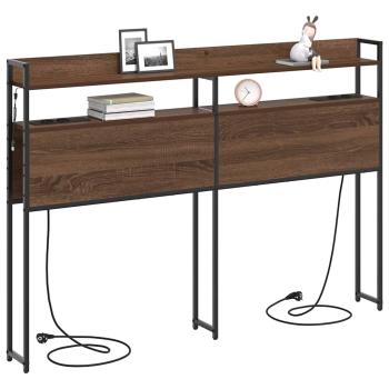 Stauraum-Kopfteil Braun Eiche 120 cm Holzwerkstoff