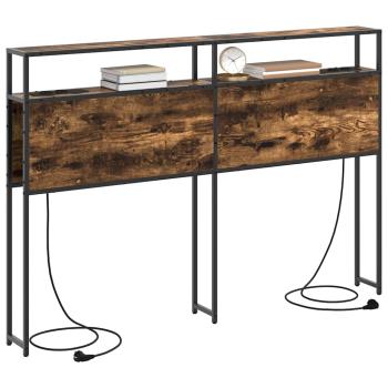 Stauraum-Kopfteil mit Kopfteil mit Speicher Rauch-Eiche 140 cm Holzwerkstoff