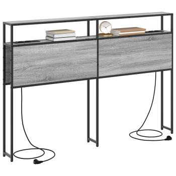 Stauraum-Kopfteil mit Kopfteil mit Speicher Grau sonoma 140 cm Holzwerkstoff