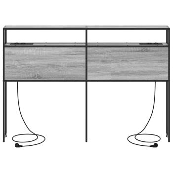 Stauraum-Kopfteil mit Kopfteil mit Speicher Grau sonoma 140 cm Holzwerkstoff