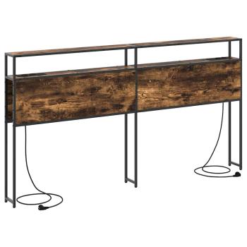 Stauraum-Kopfteil mit Kopfteil mit Speicher Rauch-Eiche 180 cm Holzwerkstoff