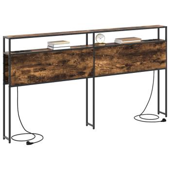 Stauraum-Kopfteil mit Kopfteil mit Speicher Rauch-Eiche 180 cm Holzwerkstoff