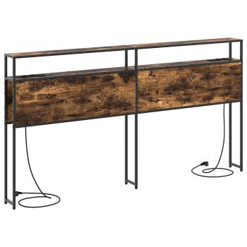 Stauraum-Kopfteil mit Kopfteil mit Speicher Rauch-Eiche 180 cm Holzwerkstoff