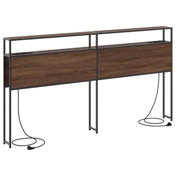 Stauraum-Kopfteil mit Kopfteil mit Speicher Braun Eiche 180 cm Holzwerkstoff
