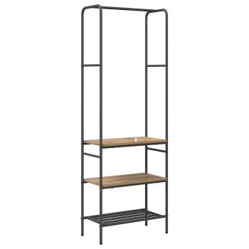 Kleiderständer mit Regalen Eiche handwerklich 60 x 30 x 171 cm