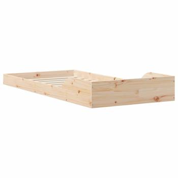 Bettgestell Braun 100 x 200 cm Massivholz Kiefer