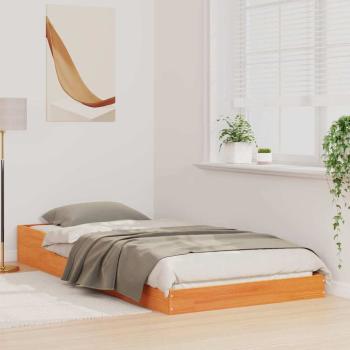 Bettgestell Wachsbraun 80 x 220 cm Massivholz Kiefer