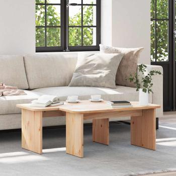 ARDEBO.de - Couchtisch 2 pcs Natürlich 100 x 69 x 35.5 cm Massivkiefer