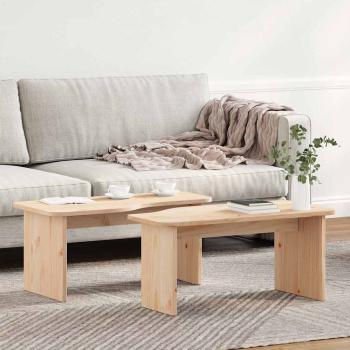 Couchtisch 2 pcs Natürlich 100 x 69 x 35.5 cm Massivkiefer