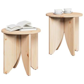 Couchtisch 2 pcs Natürlich 41,5 x 41,5 x 44 cm Massivkiefer