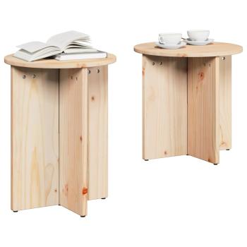 Couchtisch 2 pcs Natürlich 41,5 x 41,5 x 41 cm Massivkiefer