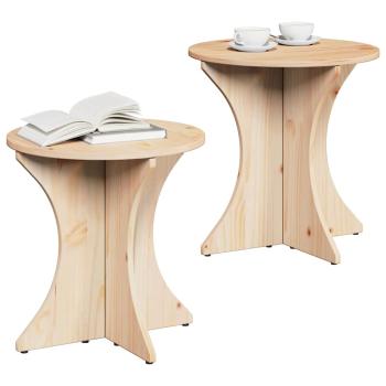 Couchtisch 2 pcs Natürlich 46 x 46 x 47 cm Massivkiefer