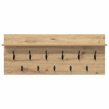 Wandmontierter Kleiderständer mit Regal mit Speicher Eiche handwerklich