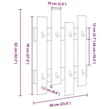 ARDEBO.de - Wandmontierter Kleiderständer Grau sonoma 60 x 3 x 82 cm