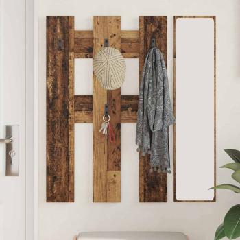Wandmontierter Kleiderständer Altholz 65 x 3 x 100 cm