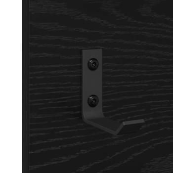 Wandmontierter Kleiderständer Schwarz Eiche 90 x 10 x 50 cm