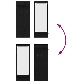 Wandmontierter Kleiderständer Schwarz Eiche 70 x 10 x 90 cm