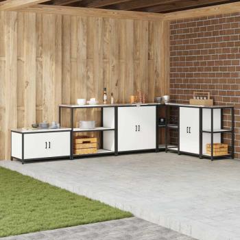 ARDEBO.de - Küchenlageregal mit Regal mit Speicher Weiß 60 x 50 x 92 cm Stahl