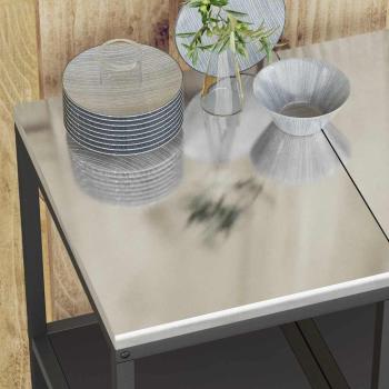 Küchenlageregal mit Regal mit Speicher Schwarz 60 x 50 x 92 cm Stahl