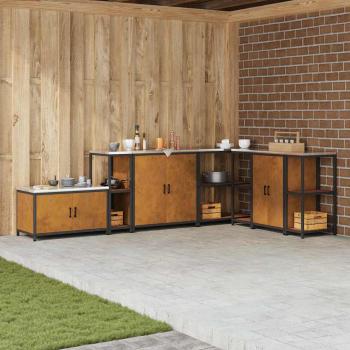 ARDEBO.de - Küchenlageregal mit Regal mit Speicher Rostig 60 x 50 x 92 cm Wetterstahl