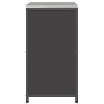 Küchenlagerregal mit Regal mit Speicher mit Tür Schwarz 60 x 50 x 92 cm Stahl