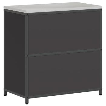 Küchenlagerregal mit Regal mit Speicher mit Tür Schwarz 60 x 50 x 92 cm Stahl